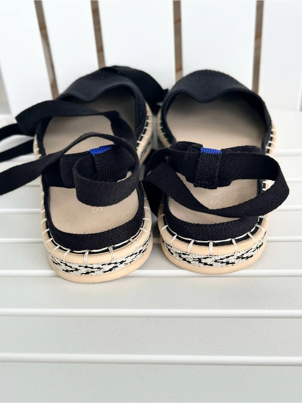 Rothy's Black Espadrille Lace-Up Flats